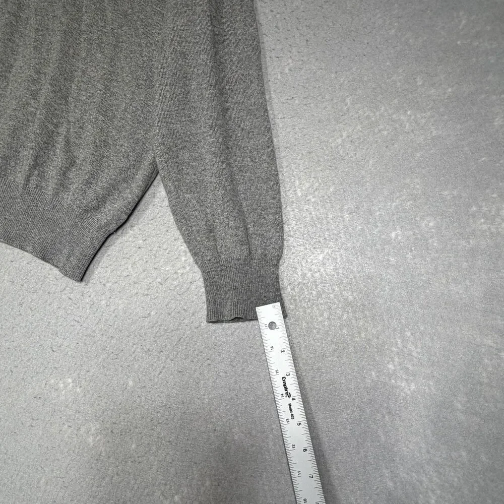 Loro Piana Sweater 54 Gray 100% Baby Cashmere V Neck Sweater Luxury Preppy